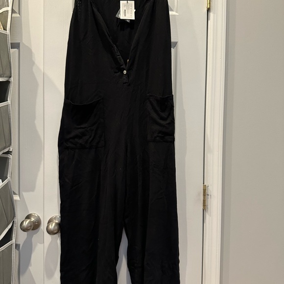 Hatch Black Cropped Maternity Jumpsuit NWT - Picture 2 of 4